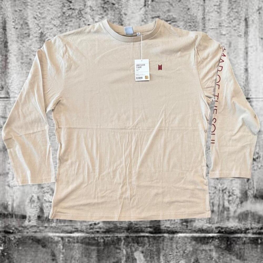 BTS Map of the Soul ON:E Long Sleeve T-Shirt Beige XL New With Tags